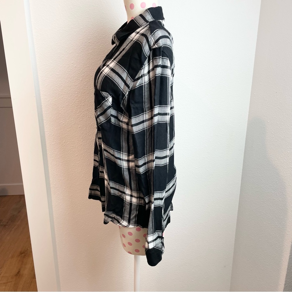 Rails Nwt Hunter Button Up Shirt Onyx White Women… - image 6